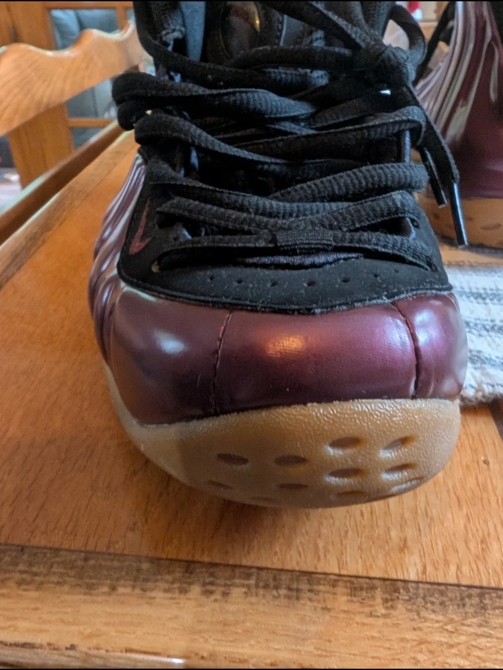 Nike Kids' Metallic Purple Foamposite Shoes with Black Accents